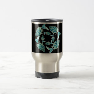 Blue Fish Circling Mug
