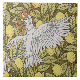 Blue Fish, Cockatoos and Lemons Tile