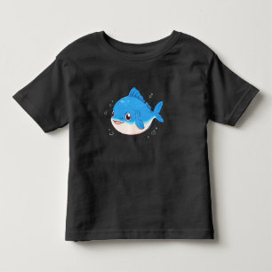 Blue Fish Drawing, Cartoon Style Toddler T-shirt