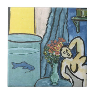 Blue Fish in Bowl Tile