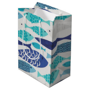 Blue Fish Medium Gift Bag