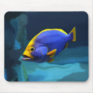 Blue fish mousepad