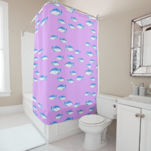 Blue fish on lilac
