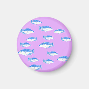 Blue fish on lilac magnet