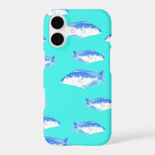 Blue fish on turquoise