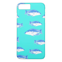 Blue fish on turquoise