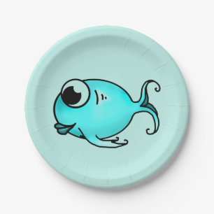 Blue Fish Paper Plate