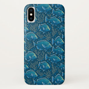 Blue Fish Pattern Case-Mate iPhone Case