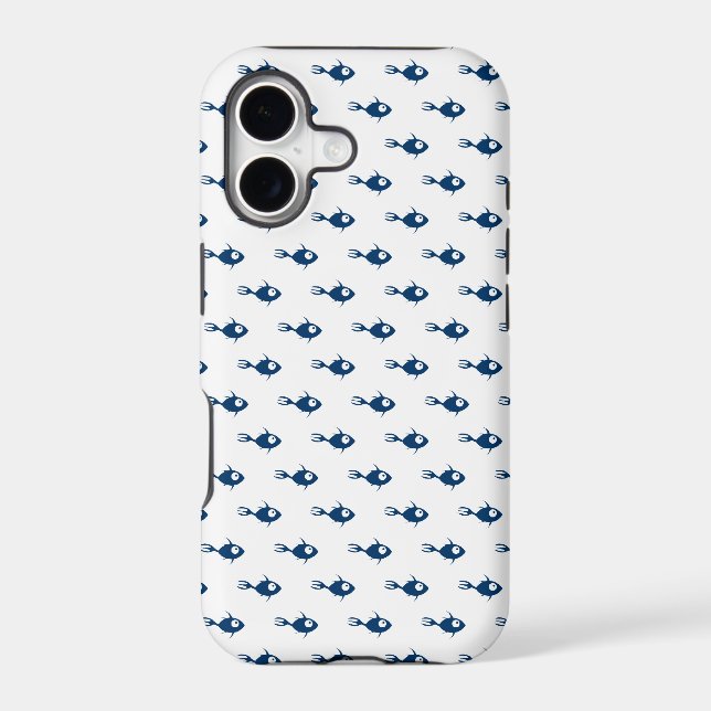 Blue Fish Pattern iPhone 5 Case (Back)