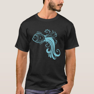 Blue fish Pattern T-Shirt