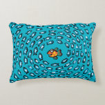 Blue Fish School Pattern with Small Orange Fish Decorative Pillow<br><div class="desc">This Lucy Cousins illustration from her book "Hooray for Fish" shows her bright orange-and-green character Little Fish at the centre of a large school of blue and white fish. The gorgeous colours of blue and orange compliment each other perfectly to create a vibrant pattern that will appeal to children and...</div>