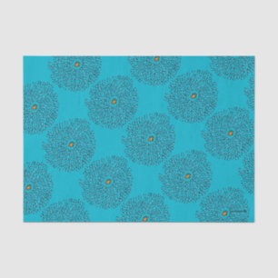 Blue Fish School Pattern with Small Orange Fish Tissue Paper