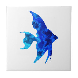 Blue Fish Silhouette Tile