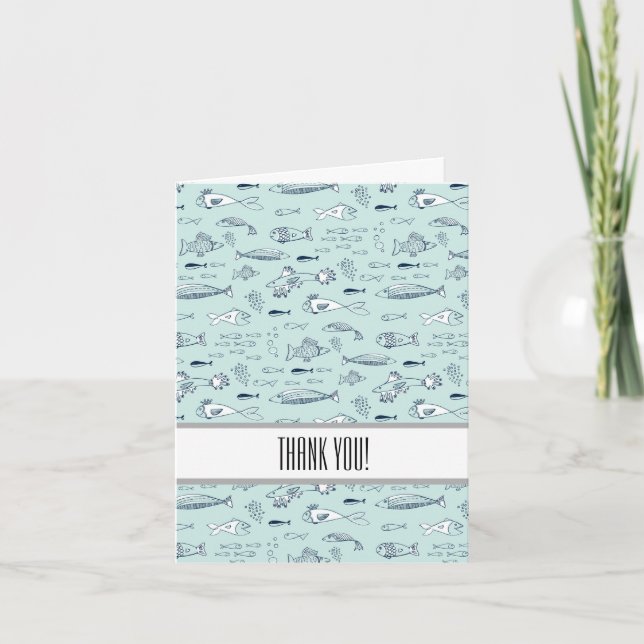 Blue Fish Thank You Card (Front)