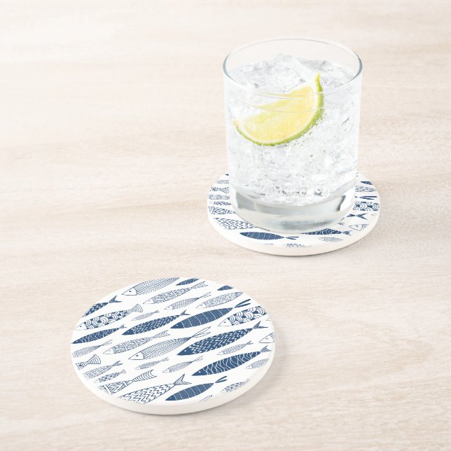 Blue fishes coaster (Side)
