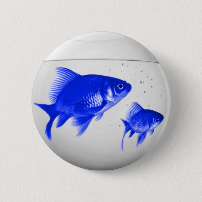 Blue Fishies 2 Inch Round Button (Front)