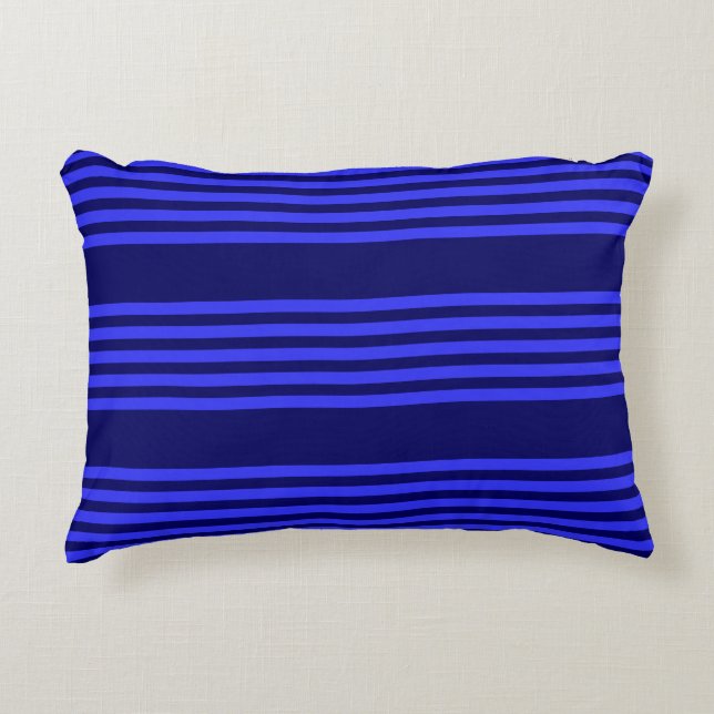 Blue five stripes pattern accent pillow (Front)