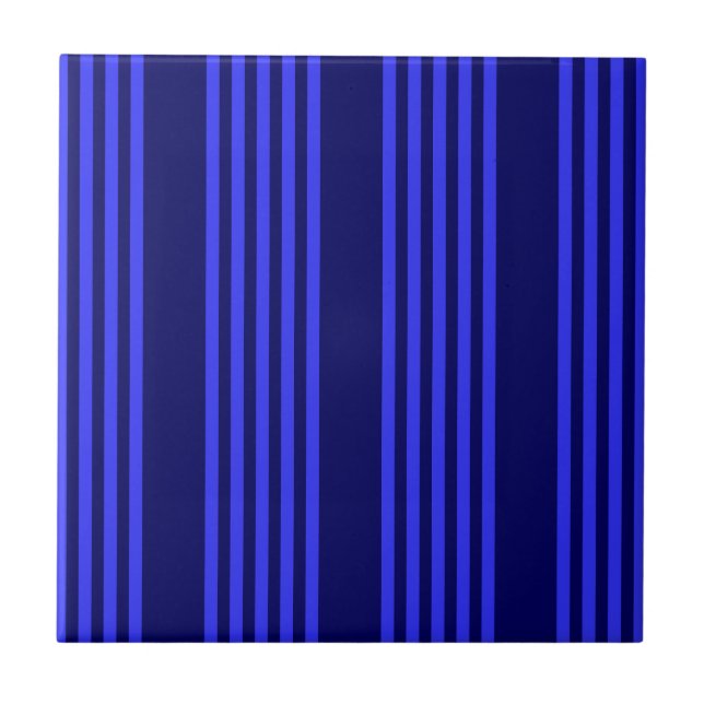 Blue five stripes pattern tile (Front)