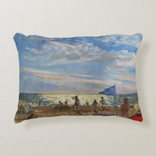 Blue flag and red sun shade Montalivet Accent Pillow