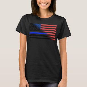 Blue Flag Colour Fade Police T-Shirt