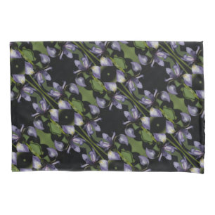 Blue Flag Iris Flower Abstract Pattern Pillowcase