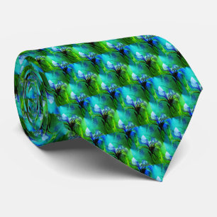 Blue Flag Iris Flower Nature Abstract Colours Tie