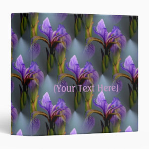 Blue Flag Iris Flower Nature Art Pattern Binder