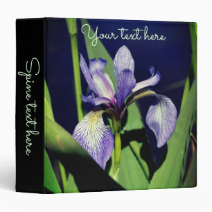 Blue Flag Iris Flower Personalized Binder