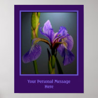 Blue Flag Iris Flower Personalized