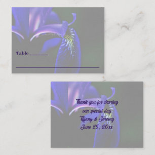 Blue Flag Iris Flower Personalized Wedding  Place Card