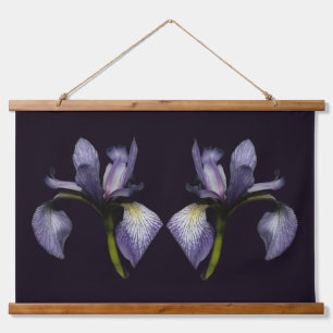Blue Flag Iris Flower Twins Hanging Tapestry