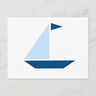 Blue Flag Sail Boat Postcard