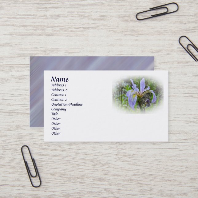 Blue Flag - Wild Iris Business Card (Front/Back In Situ)