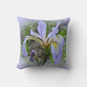 Blue Flag - Wild Iris Throw Pillow