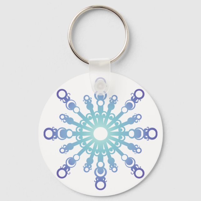 Blue Flake IV Keychain (Front)