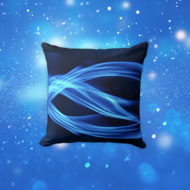 Blue Flame Abstract Art Throw Pillow (Creator Uploaded)
