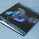 Blue Flame Fire Dragon Scales Binder<br><div class="desc">This design was created though digital art. It may be personalized in the area provide or customizing by choosing the click to customize further option and changing the name, initials or words. You may also change the text colour and style or delete the text for an image only design. Contact...</div>