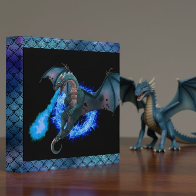 Blue Flame Fire Dragon Scales Binder (Creator Uploaded)