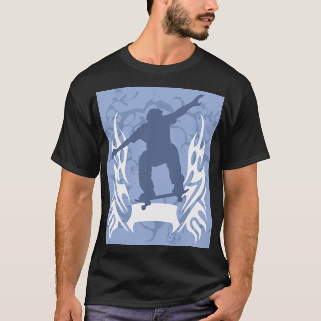 Blue Flame Skater T-Shirt (Front)