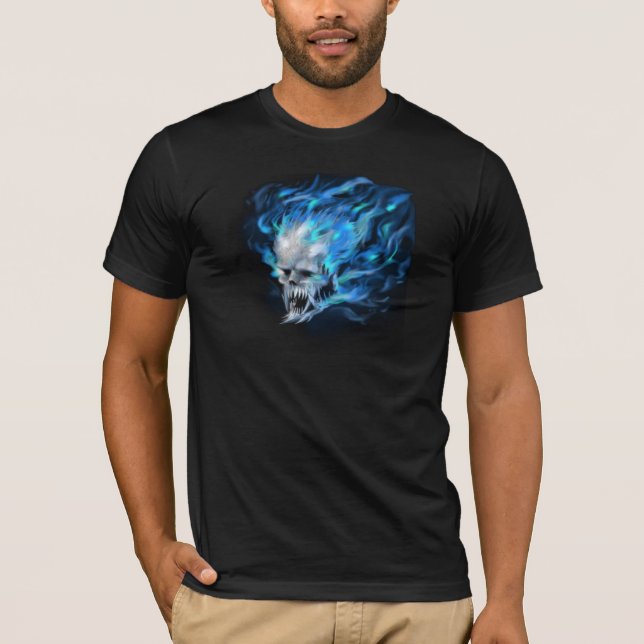 Blue flame skull T-Shirt (Front)