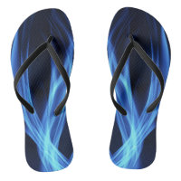 Blue Flame Swirl Dark Flip Flops