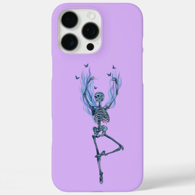 Blue Flames Ballerina Dancing Skeleton Design Case-Mate iPhone Case (Back)