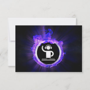 blue flames DJ icon laser light party Invitation