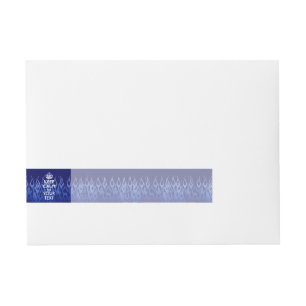 Blue Flames KEEP CALM AND Your Creative Text Wraparound Address Label
