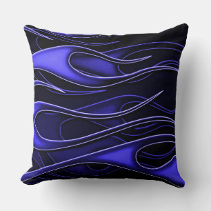 Blue Flames Throw Pillow