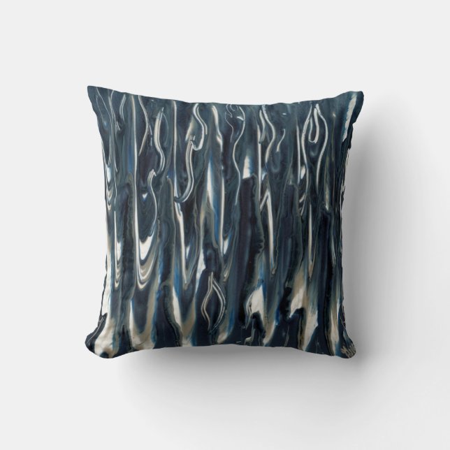 Blue Flames Throw Pillow (Front)