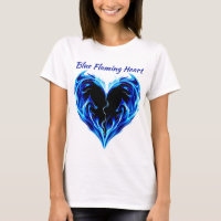 Blue Flaming Heart