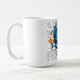 Blue Flaming Skull Streetwear Design   Cyberpunk G Coffee Mug