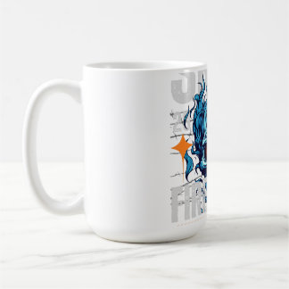 Blue Flaming Skull Streetwear Design | Cyberpunk G Coffee Mug