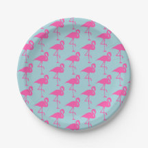 Blue Flamingo Party Plates